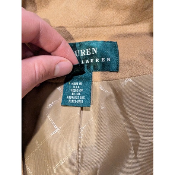 Lauren Ralph Lauren Women 18W Camel Hair Tan Blazer Jacket Made In USA - Picture 6 of 12